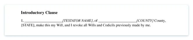 Last Will Introductory Clause