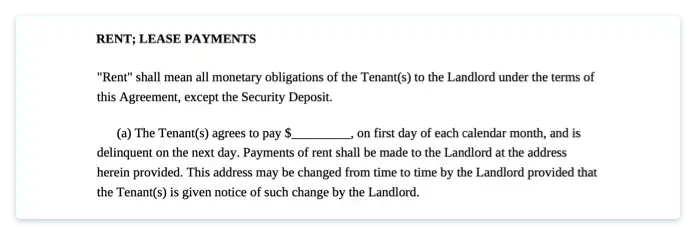 Residential Lease Agreement - Rent