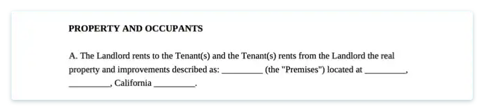 Residential Lease Agreement - Property and Occupants