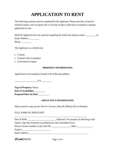 Free Rental Application Form Pdf And Word Template Lawdistrict 1438