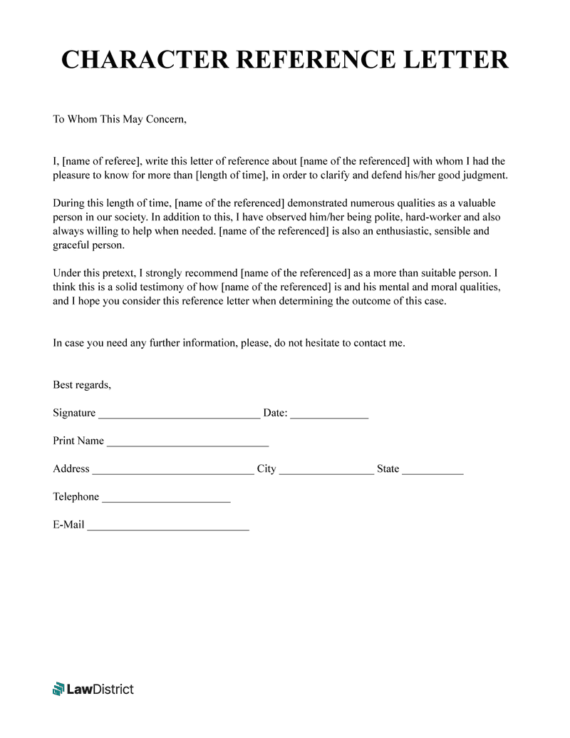 Sample Character Reference Letter For Court Sentencing Classles My