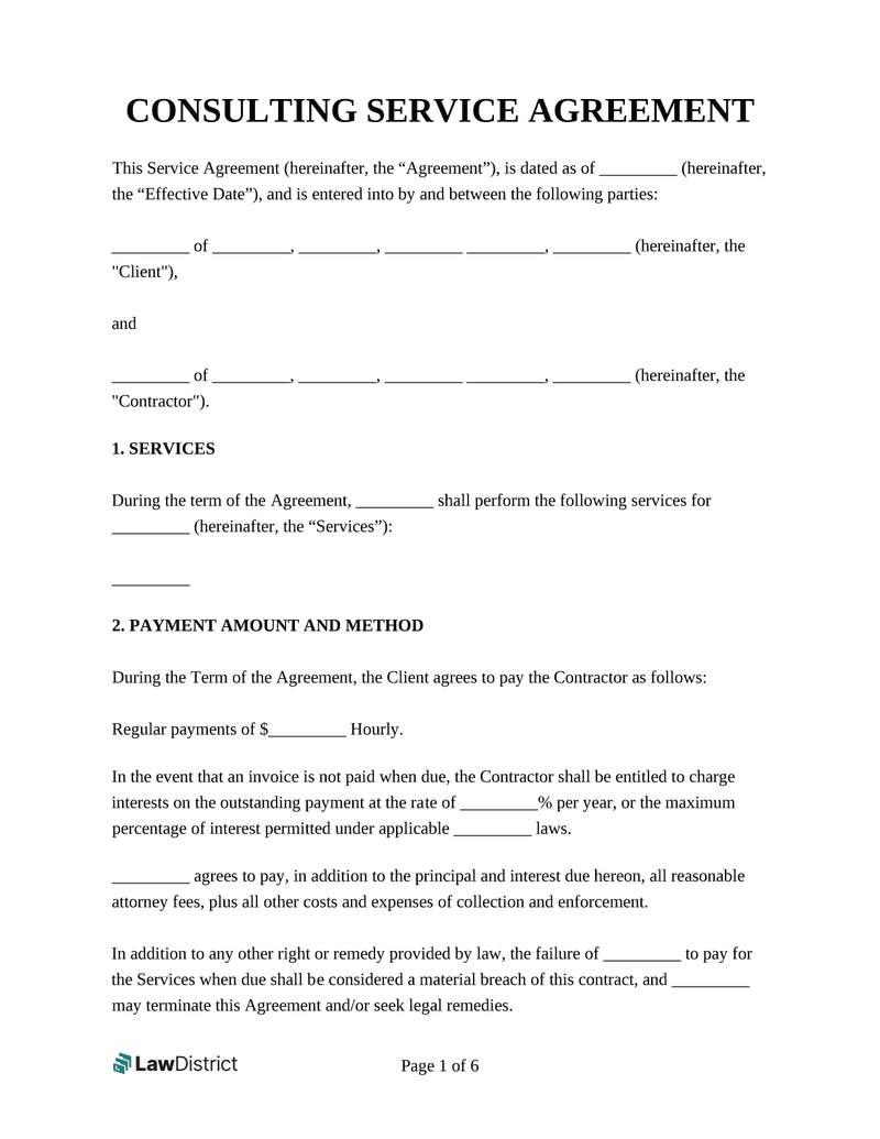 consulting services agreement template